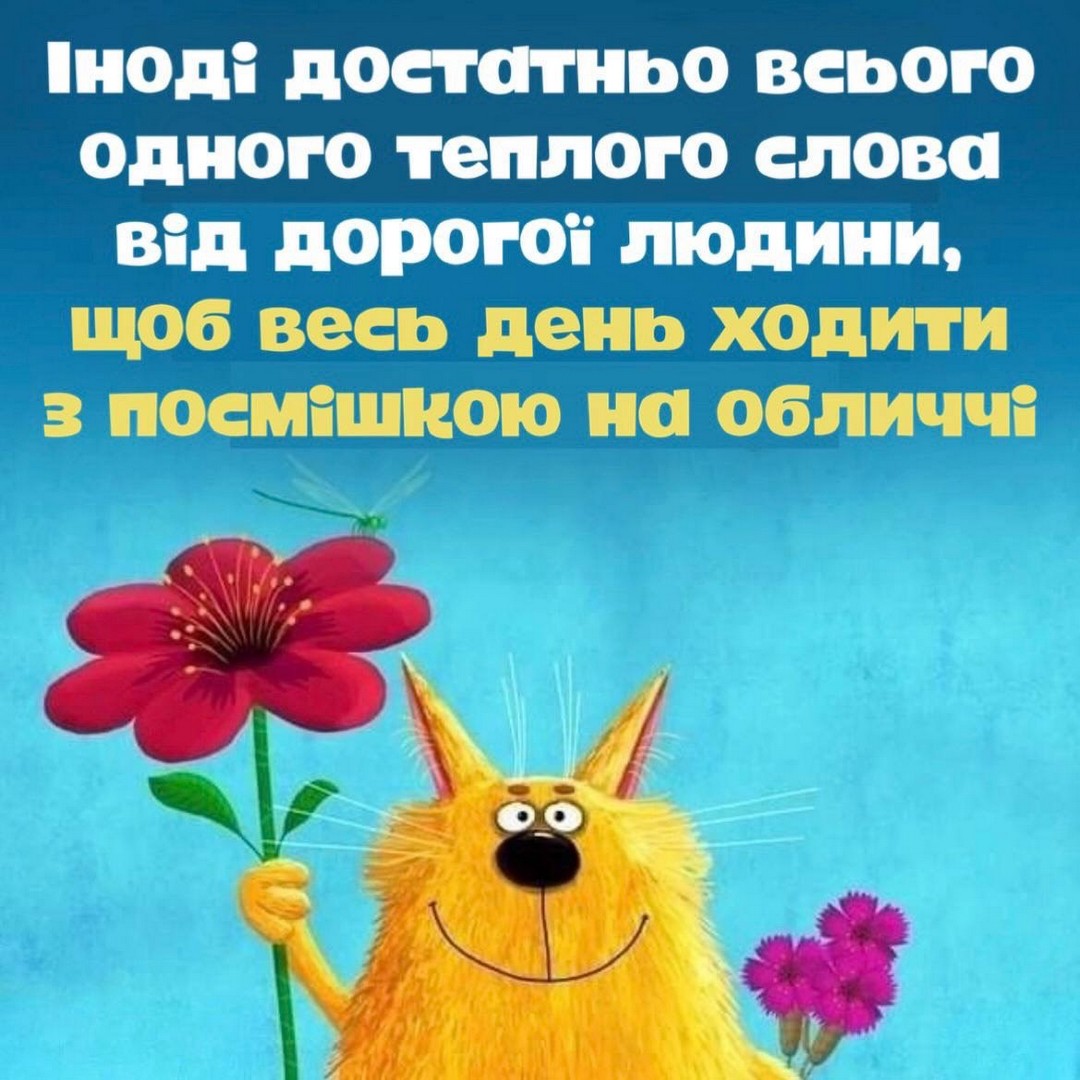 Іноді достатньо всього одного теплого слова від дорогої людини, щоб весь день ходити з посмішкою на обличчі