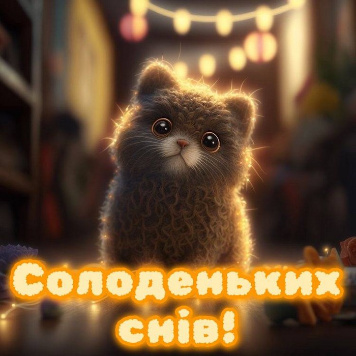 Солоденьких снів! (кучеряве кошеня)